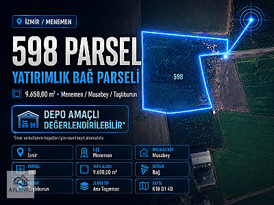 ACİL FIRSAT Menemen Musabeyde 9.650 m² Depo Potansiyelli Parsel