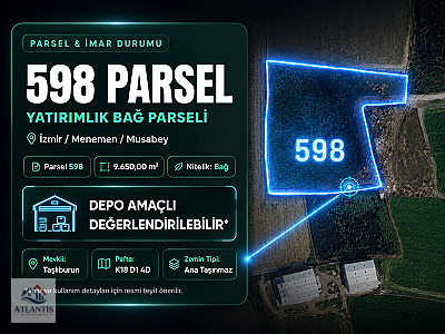 ACİL FIRSAT Menemen Musabeyde 9.650 m² Depo Potansiyelli Parsel
