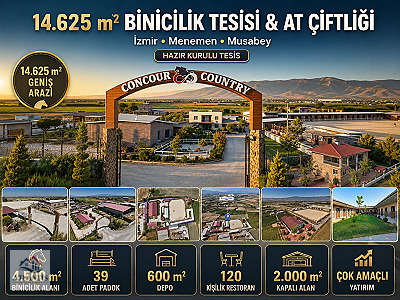 İzmir Menemen'de Satılık Binicilik Tesisi ve Çiftlik - 14.625 m²
